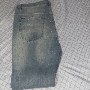Light Wash Denim Jeans with Sparkle Embellishment UNISEX!